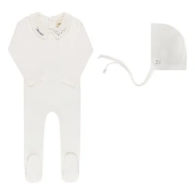 Ely's & Co. Kids'  Floral Star Embroidered Collar Collection In White