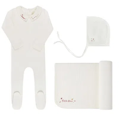 Ely's & Co. Kids'  Floral Star Embroidered Collar Collection In White
