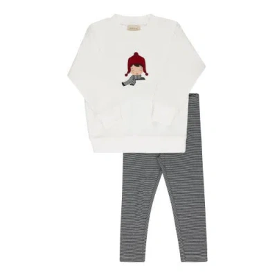 Ely's & Co. French Terry Autumn Kids Collection In White