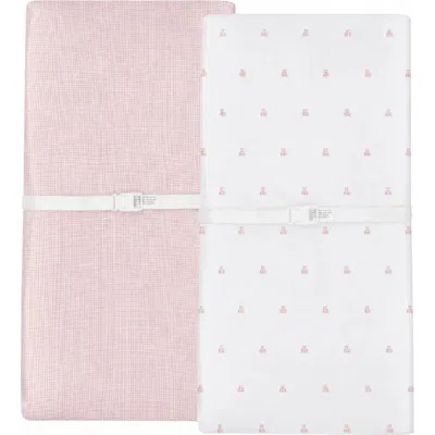 Ely's & Co. Gingham Bear Collection Baby Changing Pad Cover In Pink