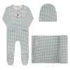 Ely's & Co. Babies'  Gingham Owl Collection In Gray