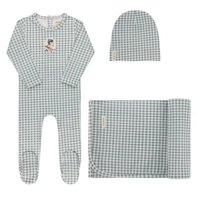 Ely's & Co. Babies'  Gingham Owl Collection In Gray