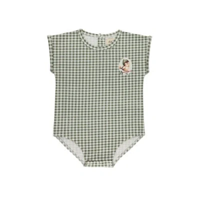 Ely's & Co. Babies'  Gingham Owl Collection In Green