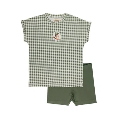 Ely's & Co. Babies'  Gingham Owl Collection In Green