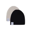 Ely's & Co. Jersey Cotton Baby Beanie Hat Set 2-pack In Tan & Black