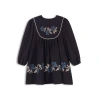 Ely's & Co. Kids'  Looms Stitch Embroidered Wool Dress In Black
