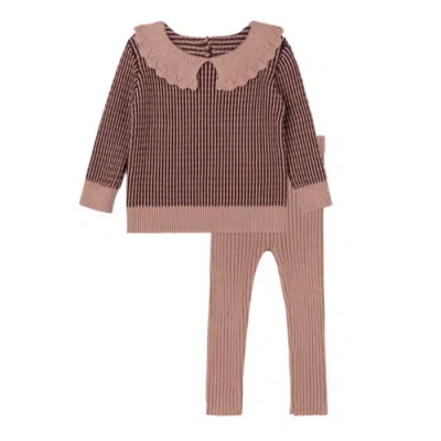 Ely's & Co. Kids'  Looms Thin Stripe Collection In Burgundy