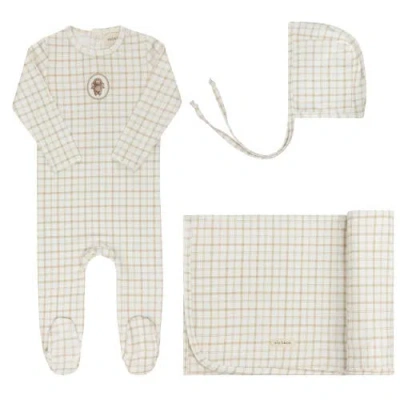 Ely's & Co. Kids'  Modal French Terry Plaid Sheep Collection In Neutral