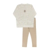 Ely's & Co. Kids'  Modal French Terry Plaid Sheep Collection In Neutral