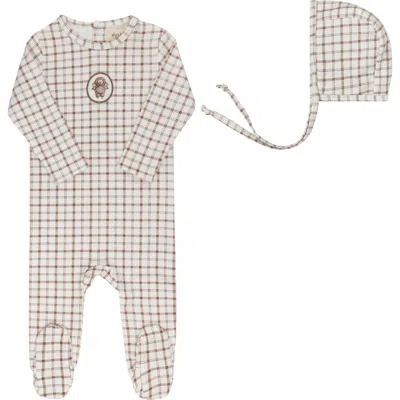 Ely's & Co. Kids'  Modal French Terry Plaid Sheep Collection In Gray