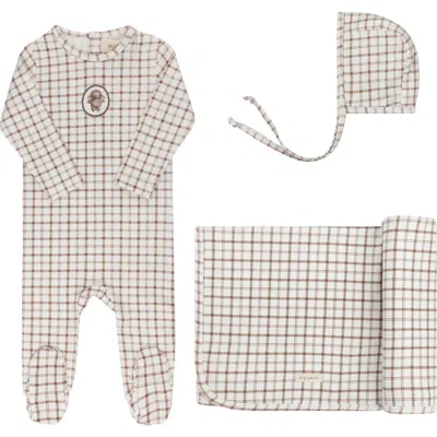 Ely's & Co. Kids'  Modal French Terry Plaid Sheep Collection In Brown