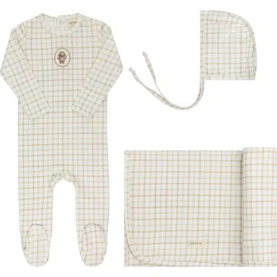 Ely's & Co. Kids'  Modal French Terry Plaid Sheep Collection In Brown