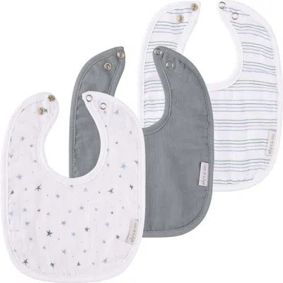 Ely's & Co. Muslin Terry Bib 3 Pack In Blue Stars