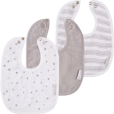 Ely's & Co. Kids'  Muslin Terry Bib 3 Pack In Grey Stars