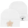 Ely's & Co. Newborn Hospital Hats 2 Packs In White