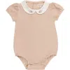 Ely's & Co. Organic Cotton Embroidered Collar Collection In Brown