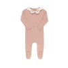 Ely's & Co. Kids'  Organic Wide Rib Embroidered Scallop Collar Collection In Pink