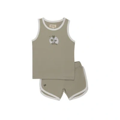 Ely's & Co. Babies'  Printed Palm Trees Collection In Gray