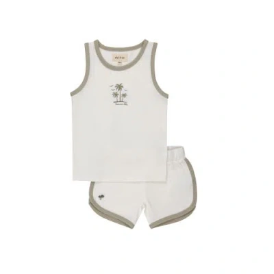 Ely's & Co. Babies'  Printed Palm Trees Collection In White