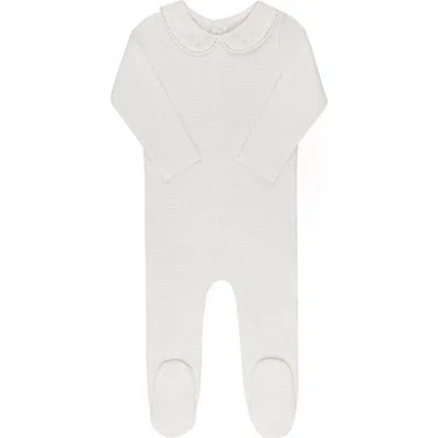 Ely's & Co. Kids'  Ribbed Embroidered Collar Collection In White