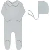 Ely's & Co. Kids'  Ribbed Embroidered Collar Collection In Gray