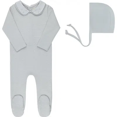 Ely's & Co. Kids'  Ribbed Embroidered Collar Collection In Gray