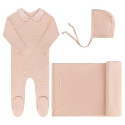 Ely's & Co. Kids'  Ribbed Embroidered Collar Collection In Pink