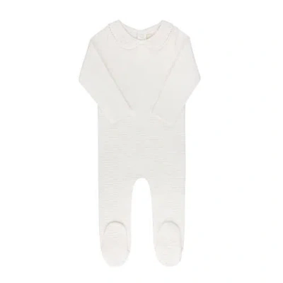 Ely's & Co. Kids'  Ribbed Embroidered Collar Collection In White