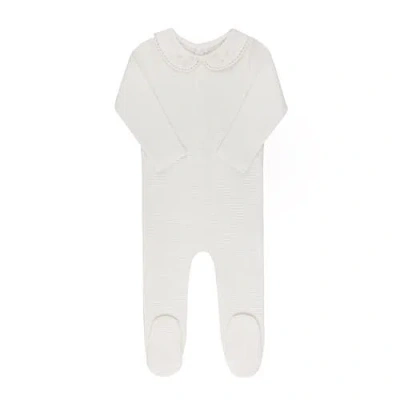 Ely's & Co. Kids'  Ribbed Embroidered Collar Collection In White
