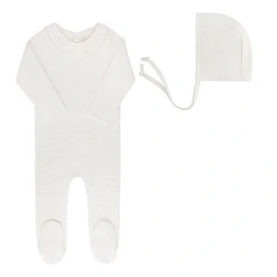 Ely's & Co. Kids'  Ribbed Embroidered Collar Collection In White