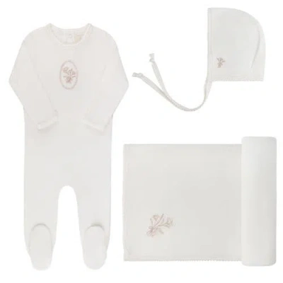 Ely's & Co. Kids'  Velour Center Floral Collection In White