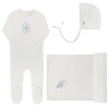 Ely's & Co. Velour Center Floral Collection In White