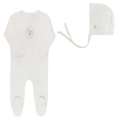 Ely's & Co. Kids'  Velour Center Floral Collection In White