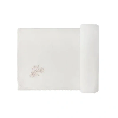 Ely's & Co. Velour Center Floral Collection In White