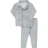 Ely's & Co. Kids'  Velour Embroidered Bird & Butterfly Collection- Lounge Set In Blue