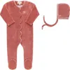 Ely's & Co. Kids'  Velour Embroidered Bird & Butterfly Collection In Dark Pink