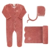 Ely's & Co. Kids'  Velour Embroidered Bird & Butterfly Collection In Dark Pink
