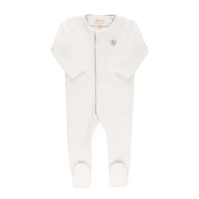 Ely's & Co. Kids'  Velour Embroidered Bird & Butterfly Collection In Ivory