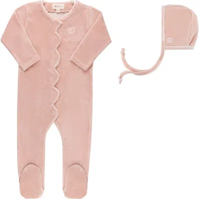 Ely's & Co. Kids'  Velour Embroidered Bird & Butterfly Collection In Pink