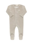 Ely's & Co. Kids'  Velour Embroidered Bird & Butterfly Collection In Taupe