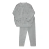 Ely's & Co. Kids'  Velour Embroidered Floral Collection- Lounge Set In Gray