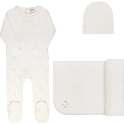 Ely's & Co. Kids'  Velour Embroidered Floral Collection In White