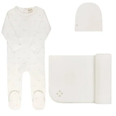 Ely's & Co. Kids'  Velour Embroidered Floral Collection In White
