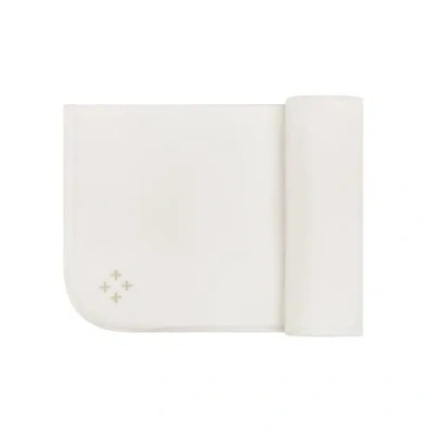 Ely's & Co. Velour Embroidered Floral Collection In White