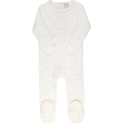 Ely's & Co. Kids'  Velour Embroidered Floral Collection In White