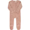 Ely's & Co. Velour Embroidered Floral Collection In Brown