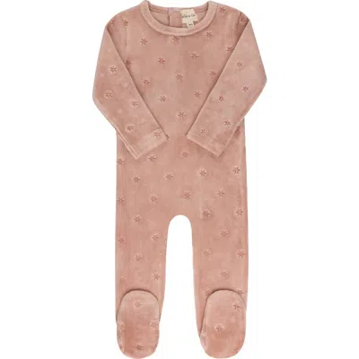 Ely's & Co. Kids'  Velour Embroidered Floral Collection In Brown