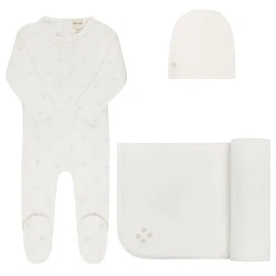 Ely's & Co. Kids'  Velour Embroidered Floral Collection In White