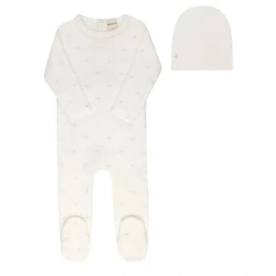 Ely's & Co. Kids'  Velour Embroidered Floral Collection In White