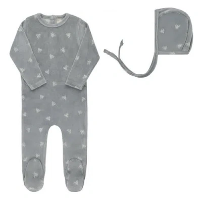 Ely's & Co. Kids'  Velour Leaf Pattern Collection In Blue